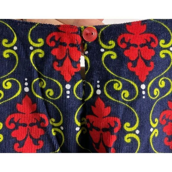 NWT J. Khaki Girls Navy Red Green Patterned Long Sleeve Dress, Medium - Picture 5 of 10